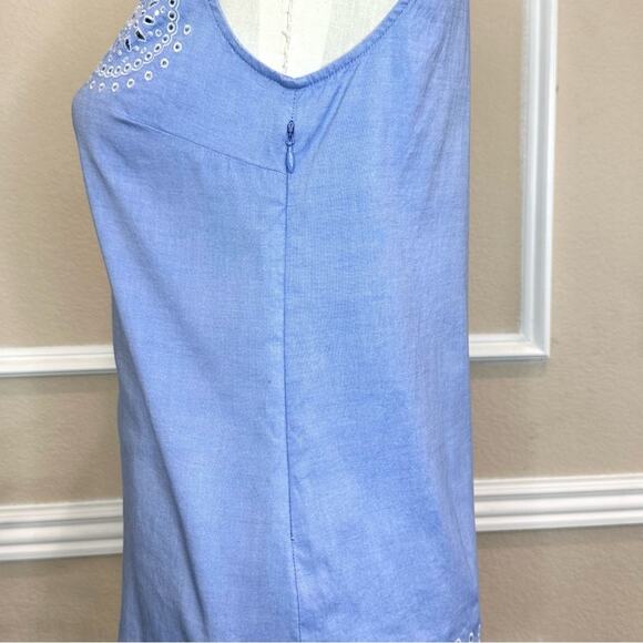J.CREW Embroidered Circles Top French Blue Size 4 - Picture 8 of 16